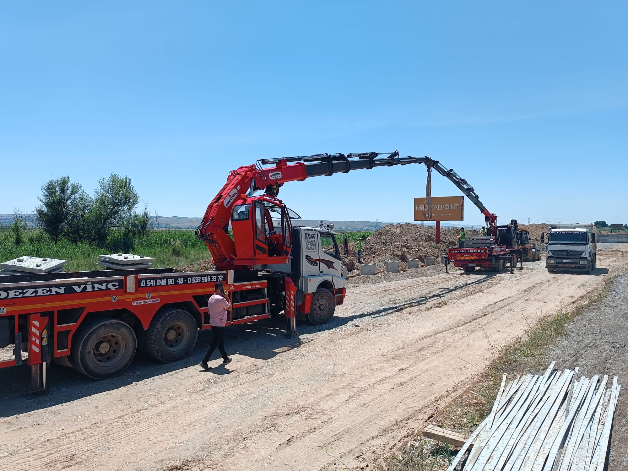 Şantiye malzeme sevkiyatı ve kaldırma çalışması